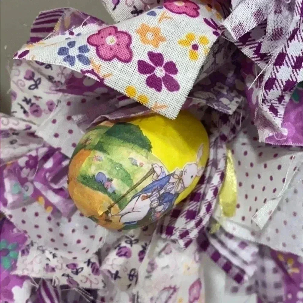 Easter Rag Wreath - 18”